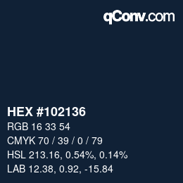 Color code: HEX #102136 | qconv.com