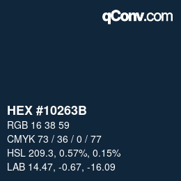 カラーコード: HEX #10263B | qconv.com