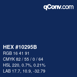 Farbcode: HEX #10295B | qconv.com
