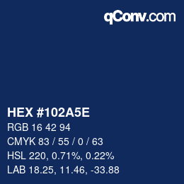 Color code: HEX #102A5E | qconv.com