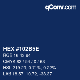 カラーコード: HEX #102B5E | qconv.com