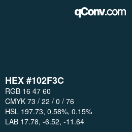 Color code: HEX #102F3C | qconv.com