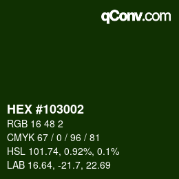 カラーコード: HEX #103002 | qconv.com