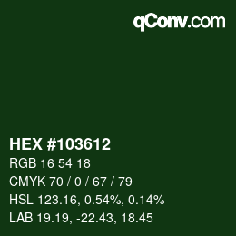 Color code: HEX #103612 | qconv.com