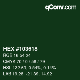 Color code: HEX #103618 | qconv.com