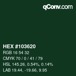Color code: HEX #103620 | qconv.com