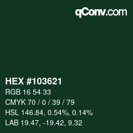 Color code: HEX #103621 | qconv.com