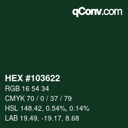 Color code: HEX #103622 | qconv.com