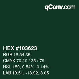 Color code: HEX #103623 | qconv.com