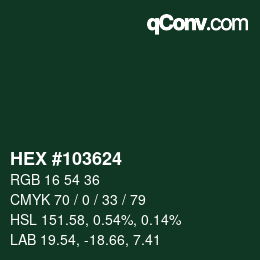 カラーコード: HEX #103624 | qconv.com