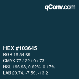 Color code: HEX #103645 | qconv.com