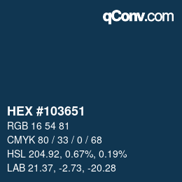 カラーコード: HEX #103651 | qconv.com