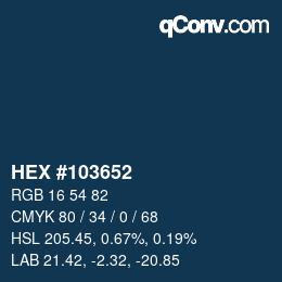 カラーコード: HEX #103652 | qconv.com