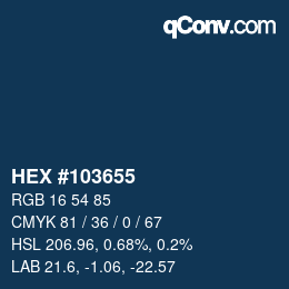 カラーコード: HEX #103655 | qconv.com