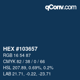 カラーコード: HEX #103657 | qconv.com