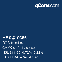 Color code: HEX #103661 | qconv.com