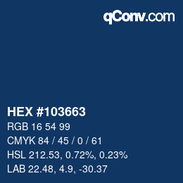 カラーコード: HEX #103663 | qconv.com
