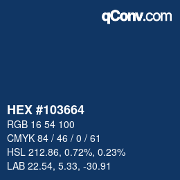 Color code: HEX #103664 | qconv.com
