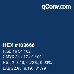 カラーコード: HEX #103666 | qconv.com