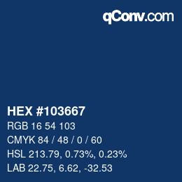 カラーコード: HEX #103667 | qconv.com