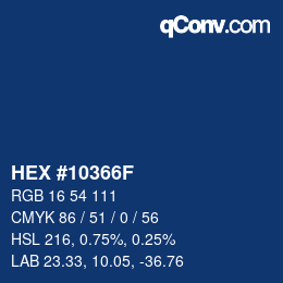 カラーコード: HEX #10366F | qconv.com
