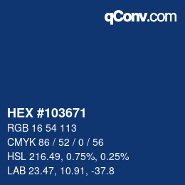 カラーコード: HEX #103671 | qconv.com