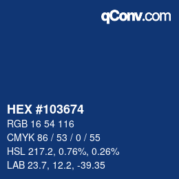Color code: HEX #103674 | qconv.com