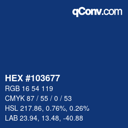 カラーコード: HEX #103677 | qconv.com