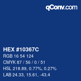 カラーコード: HEX #10367C | qconv.com