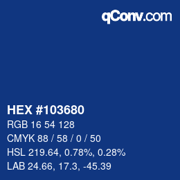 カラーコード: HEX #103680 | qconv.com
