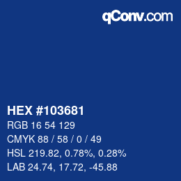 カラーコード: HEX #103681 | qconv.com