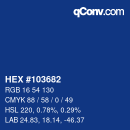 Color code: HEX #103682 | qconv.com