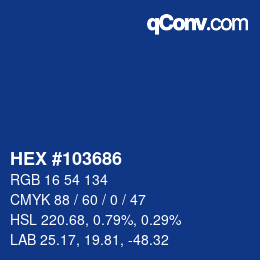 カラーコード: HEX #103686 | qconv.com