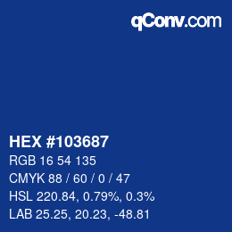 カラーコード: HEX #103687 | qconv.com