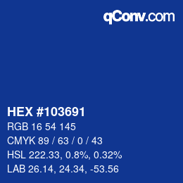 カラーコード: HEX #103691 | qconv.com