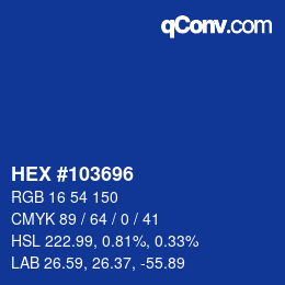 カラーコード: HEX #103696 | qconv.com