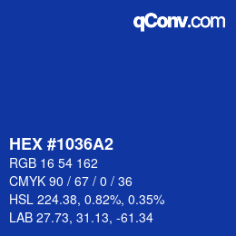 Color code: HEX #1036A2 | qconv.com