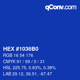 カラーコード: HEX #1036B0 | qconv.com