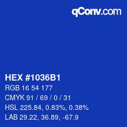 カラーコード: HEX #1036B1 | qconv.com