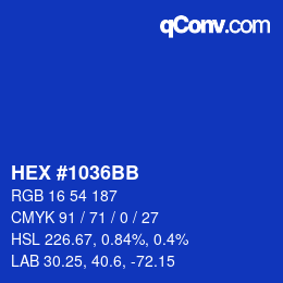 カラーコード: HEX #1036BB | qconv.com