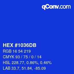 カラーコード: HEX #1036DB | qconv.com
