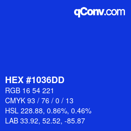 カラーコード: HEX #1036DD | qconv.com