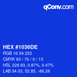 カラーコード: HEX #1036DE | qconv.com