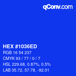 カラーコード: HEX #1036ED | qconv.com