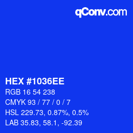 Color code: HEX #1036EE | qconv.com