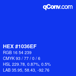 Color code: HEX #1036EF | qconv.com