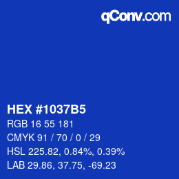 Color code: HEX #1037B5 | qconv.com