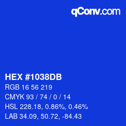 カラーコード: HEX #1038DB | qconv.com