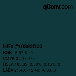 Farbcode: HEX #10393D00 | qconv.com