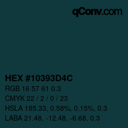 Farbcode: HEX #10393D4C | qconv.com